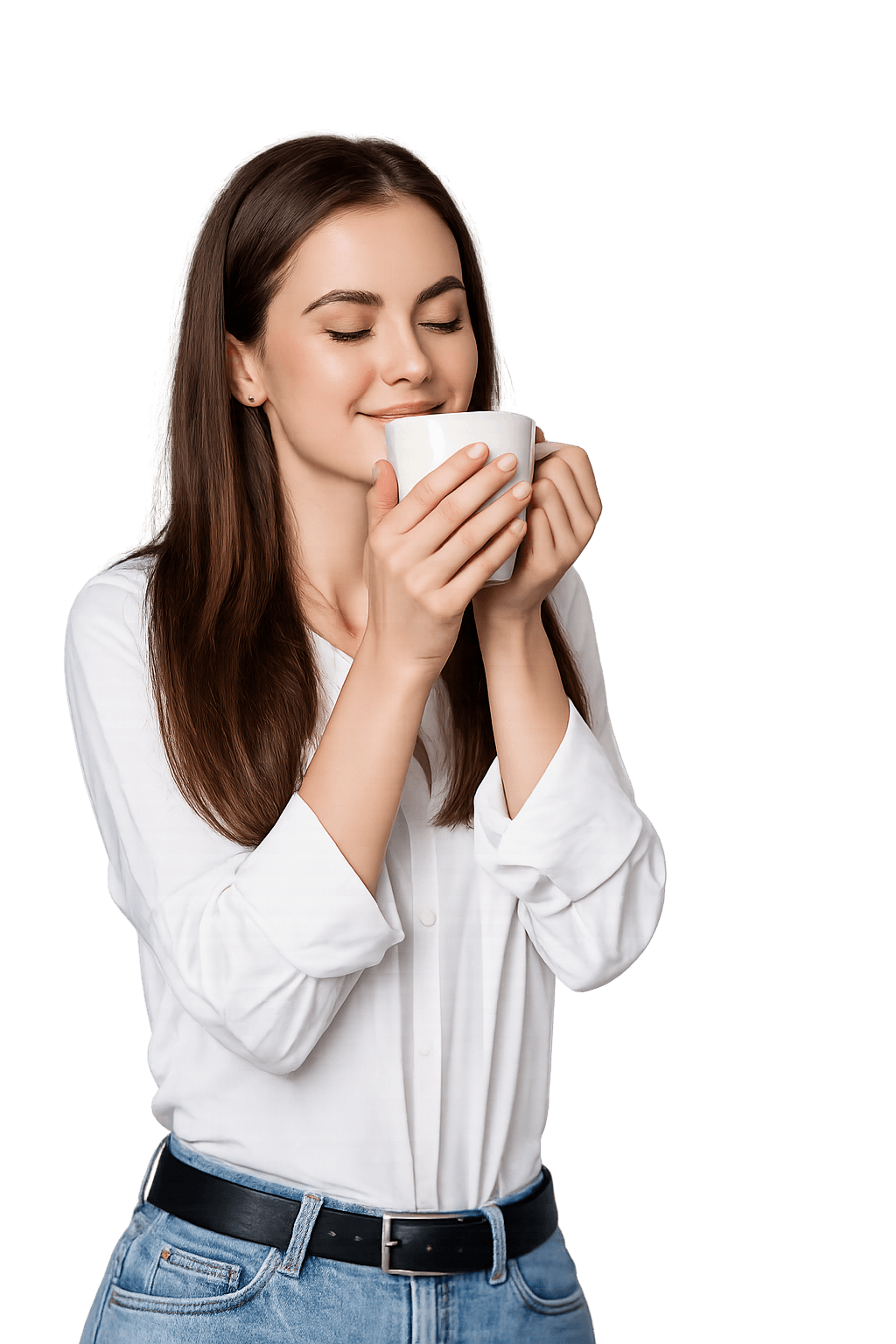 Mujer tomando café
